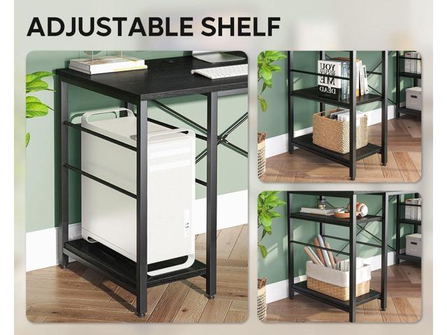 Bestier 95.2 L Shaped Desk, Reversible Corner Computer Desk or 2 Person Long Table with Adjustable Shelves, Large Writing Study Workstation with 3...