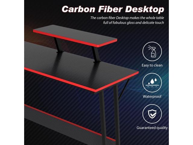 51 inch L Shaped Gaming Desk, Computer Desk for Bedroom, Black L shaped Desk for Gaming,Home Office Desks with Detachable Monitor Stand, Corner...