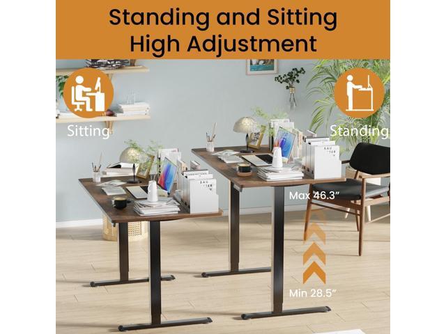 BLKMTY Electric Standing Desk 24'x47' Adjustable Height Computer Desk for Home Office - Ergonomic Sit Stand with Headphone Hook, 20db Noiseless...