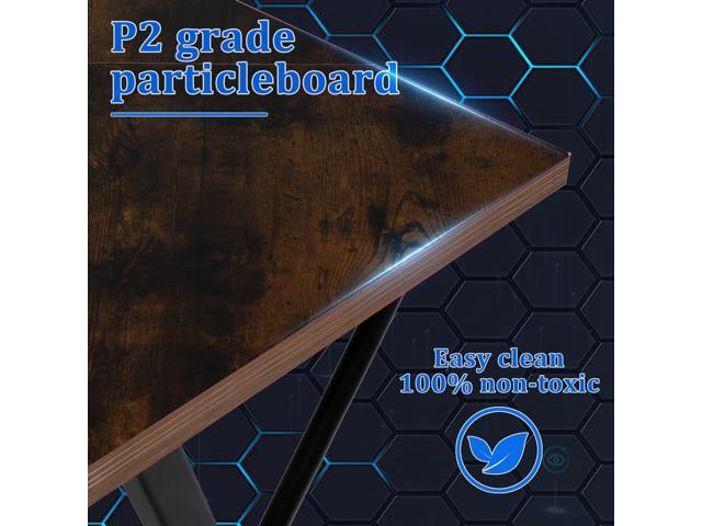 51 inch L Shaped Gaming Desk, Computer Desk for Bedroom, Brown L shaped Desk for Gaming,Home Office Desks with Detachable Monitor Stand, Corner...