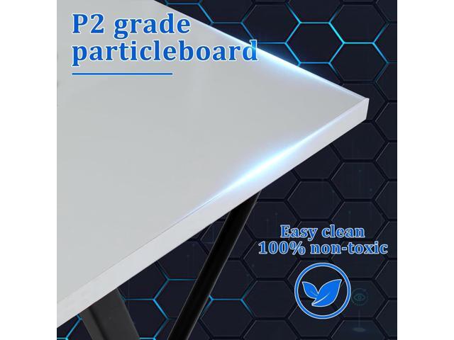 51 inch L Shaped Gaming Desk, Computer Desk for Bedroom, White L shaped Desk for Gaming,Home Office Desks with Detachable Monitor Stand, Corner...