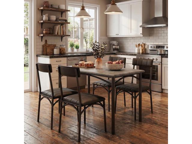 GAOMON Dining Table Set for 4, 5 Piece Kitchen Table and Chairs for 4 with Upholstered Chairs, Rectangular Dining Room Table Set, Kitchen Table Set...