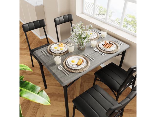 GAOMON Dining Table Set for 4, 5 Piece Kitchen Table and Chairs for 4 with Upholstered Chairs, Rectangular Dining Room Table Set, Kitchen Table Set...