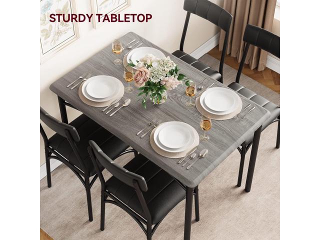 GAOMON Dining Table Set for 4, 5 Piece Kitchen Table and Chairs for 4 with Upholstered Chairs, Rectangular Dining Room Table Set, Kitchen Table Set...