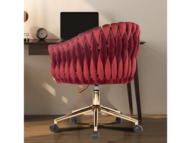Velvet Office Chair, Vanity Chairs with Wheels, 360° Swivel Velvet Home Office Desk Chair, Accent Chair Makeup Vanity Chair for Bedroom, Living...