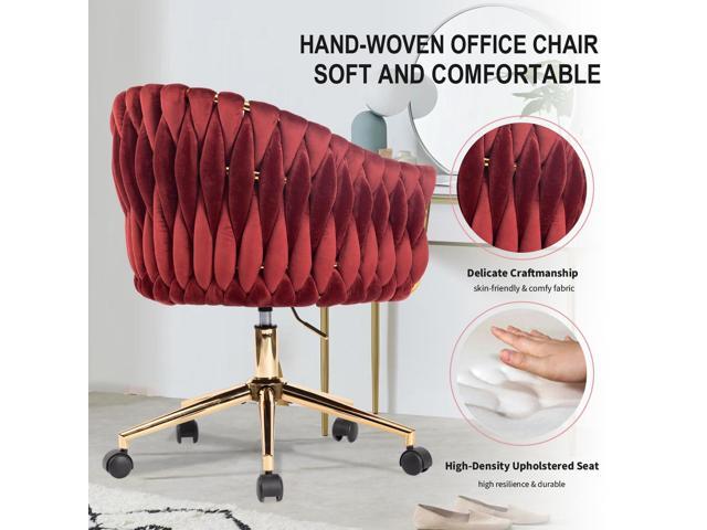 Velvet Office Chair, Vanity Chairs with Wheels, 360° Swivel Velvet Home Office Desk Chair, Accent Chair Makeup Vanity Chair for Bedroom, Living...