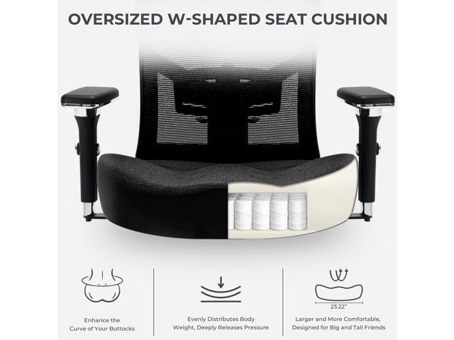 Big and Tall Office Chair 500lbs, Ergonomic Oversize Mesh Desk Chair, Heavy Duty High Back Computer Chair with Wide Thick Seat Cushion, Adjustable...