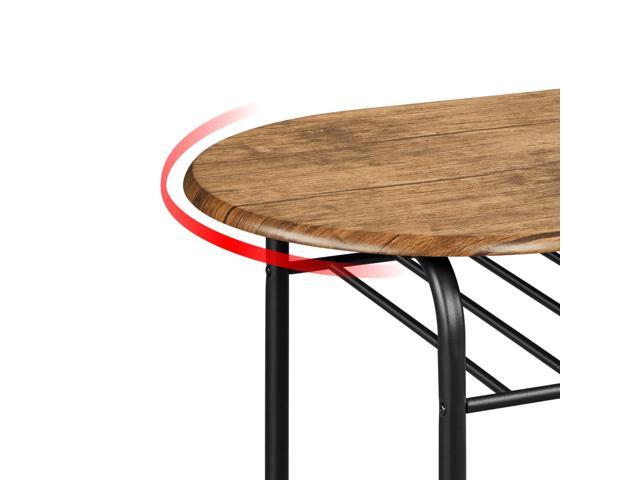 Yaheetech 3-Piece Dining Table Set, Breakfast Bistro Table Set for 2, Small Kitchen and Table Chairs Set of 2 with Metal Frame and Storage Rack for...