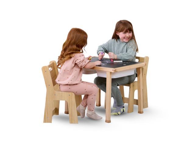 Avenlur Cordia Kids Table and Chair Set - Montessori-Inspired Kids Workbench - with Two Chairs, Two Collapsible Bucket Inserts, and Chalkboard -...