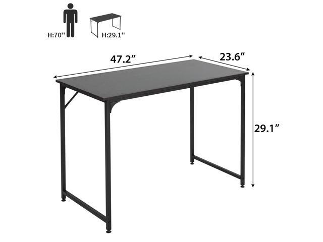 BestOffice Computer Desk,47 inches Home Office Desk Writing Study Table Modern Simple Style PC Desk with Metal Frame,Black