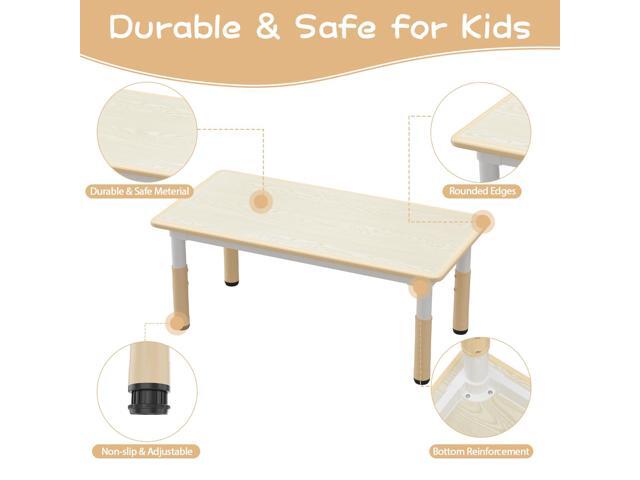 Kids Table and 4 Chairs Set, Height Adjustable Toddler Table and Chair Set for Ages 2-10, Graffiti Desktop, Non-Slip Legs, Arts & Crafts Table,...