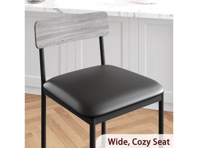 CABIHOME Dining Table Set for 2, Kitchen Table and Upholstered Chairs for 2, 3 Piece Counter Height Bar Table Set with 3 Large Storage Shelves for...
