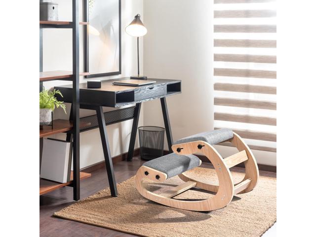 Easyego Kneeling Chair Ergonomic Posture Chair, Wood Adjustable Rocking Knee with Soft Padding, Natural Relief for Neck or Back Pain for Home...