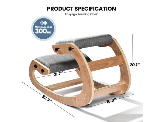Easyego Kneeling Chair Ergonomic Posture Chair, Wood Adjustable Rocking Knee with Soft Padding, Natural Relief for Neck or Back Pain for Home...