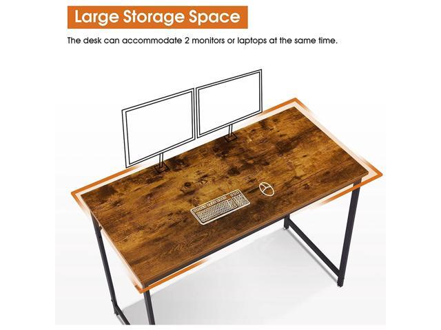 Computer Desk Writing Desk Gaming Table 40 Inches PC Desk Wood and Metal Desk for Home Office,Modern Simple Style,Vintage, XXF-CT-H8050-VINTAGE
