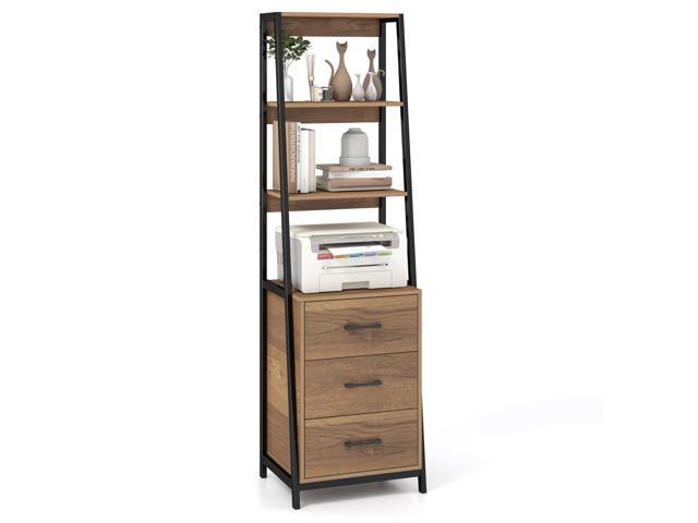 Giantex Ladder Bookshelf with Drawers, 69' Tall Wooden Bookcase with 4 Shelves, Modern Book Shelf Storage Organizer Unit, Freestanding Display...