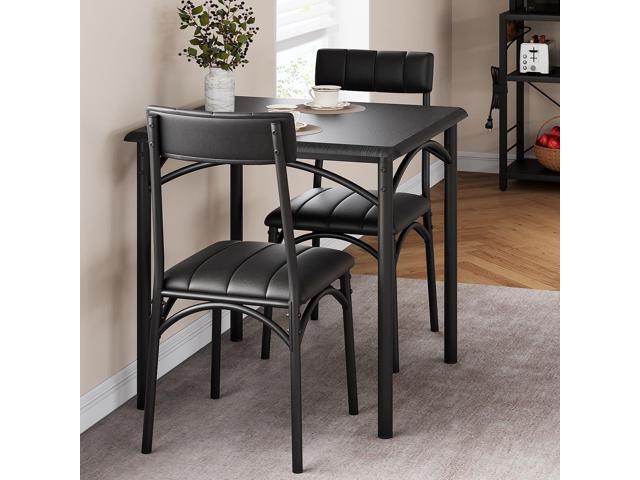 GAOMON Dining Table Set for 2, Kitchen Table with Upholstered Chairs for 2, Small Dining Room Table Set, Square Kitchen Table Set for Small Space,...