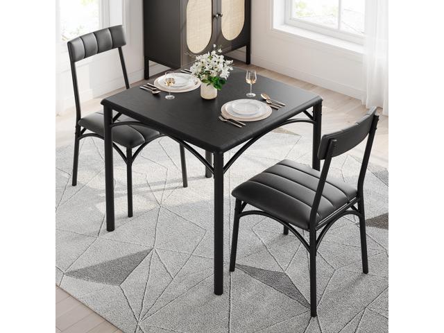 GAOMON Dining Table Set for 2, Kitchen Table with Upholstered Chairs for 2, Small Dining Room Table Set, Square Kitchen Table Set for Small Space,...