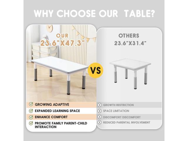 Kids Table and Chair Set for Toddlers - Adjustable Activity Center with Non-Slip Legs & Graffiti-Proof Surface Ages 3-12