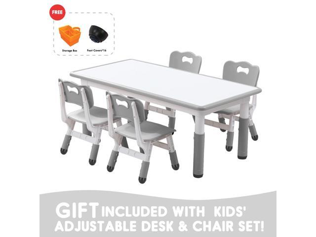 Kids Table and Chair Set for Toddlers - Adjustable Activity Center with Non-Slip Legs & Graffiti-Proof Surface Ages 3-12