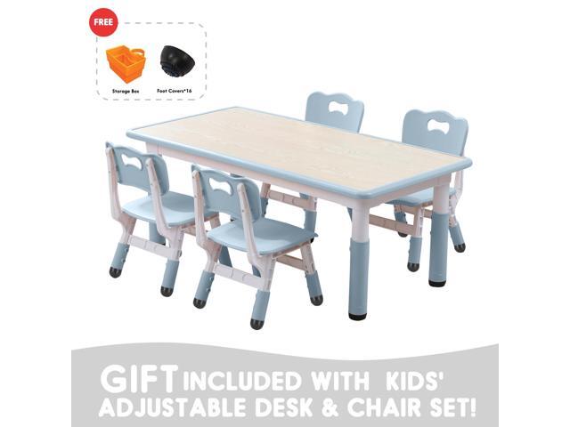 Kids Table and Chair Set for Toddlers - Adjustable Activity Center with Non-Slip Legs & Graffiti-Proof Surface Ages 3-12