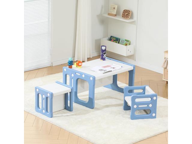 Montessori Table and Chair Set, Kids Table and Chairs, Height-Adjustable Toddler Table and Chair Set, Table Chair for Ages 3-8, Childrens Table for...