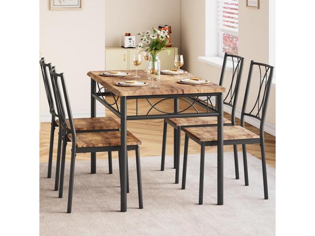 IDEALHOUSE Dining Table Set for 4, Kitchen Table and Chairs for 4, Rectangular Kitchen Table Set with Sturdy Chairs, Dining Room Table Set for...