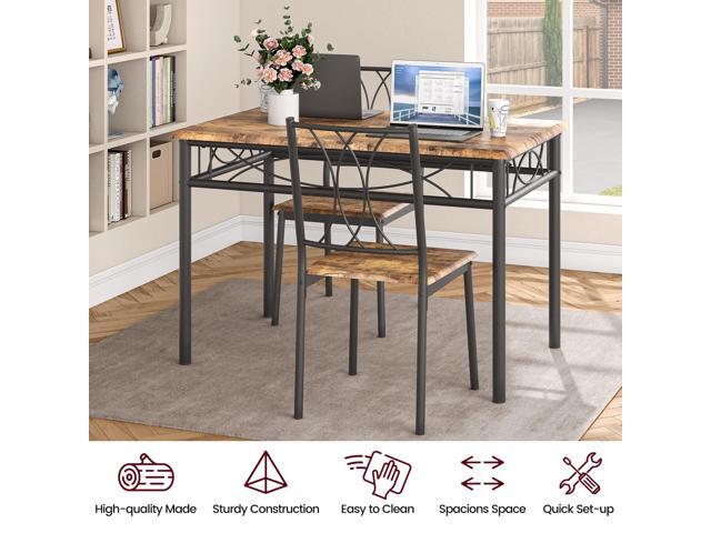 IDEALHOUSE Dining Table Set for 4, Kitchen Table and Chairs for 4, Rectangular Kitchen Table Set with Sturdy Chairs, Dining Room Table Set for...