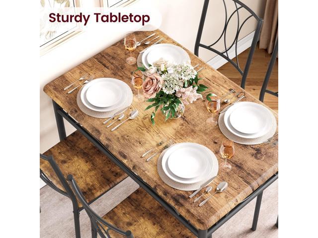 IDEALHOUSE Dining Table Set for 4, Kitchen Table and Chairs for 4, Rectangular Kitchen Table Set with Sturdy Chairs, Dining Room Table Set for...