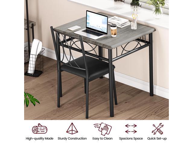 IDEALHOUSE Dining Table Set for 2, Kitchen Table and Chairs for 2, Square Kitchen Table Set with Upholstered Chairs, Dining Room Table Set for...
