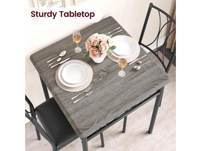 IDEALHOUSE Dining Table Set for 2, Kitchen Table and Chairs for 2, Square Kitchen Table Set with Upholstered Chairs, Dining Room Table Set for...