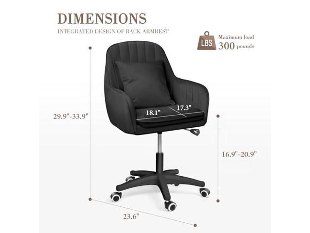 Mid Back Velvet Vanity Chair Swivel Rolling Desk Chair with Wheels, Modern Upholstered Makeup Chair for Women Girls, Computer Task Chair for...