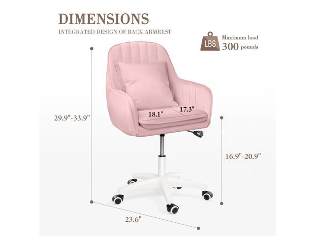 Mid Back Velvet Vanity Chair Swivel Rolling Desk Chair with Wheels, Modern Upholstered Makeup Chair for Women Girls, Computer Task Chair for...
