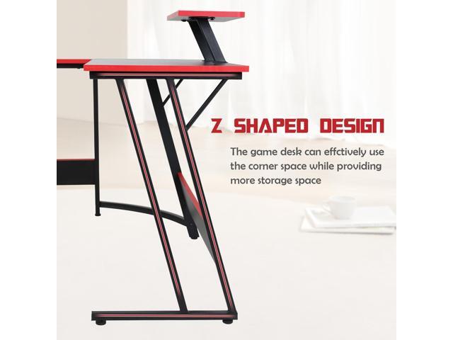 L Shape Desk Sturdy L-Shaped Gaming Desk with Large Wooden Desktop for Home Office, Corner Desk for Small Space, Easy to Assemble, ComputerDesk