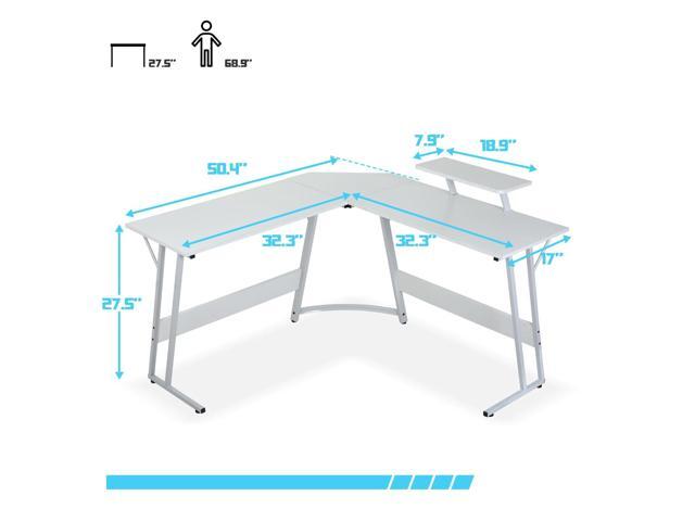 L Shape Desk Sturdy L-Shaped Gaming Desk with Large Wooden Desktop for Home Office, Corner Desk for Small Space, Easy to Assemble, ComputerDesk