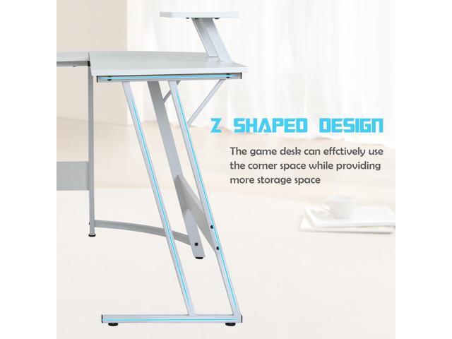 L Shape Desk Sturdy L-Shaped Gaming Desk with Large Wooden Desktop for Home Office, Corner Desk for Small Space, Easy to Assemble, ComputerDesk