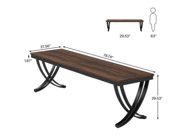 Tribesigns 2 Person Desk, 78 Inch Long Computer Desk, Two People Office Table with Stylish Legs, Double Workstation for Home Office (Rustic Brown)
