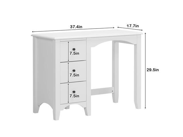 sogesfurniture 37.4'' Makeup Vanity Table with Drawers, Modern Home Office Computer Desk with Storage Drawers & Spacious Desktop, Writing Study...