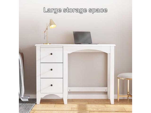 sogesfurniture 37.4'' Makeup Vanity Table with Drawers, Modern Home Office Computer Desk with Storage Drawers & Spacious Desktop, Writing Study...