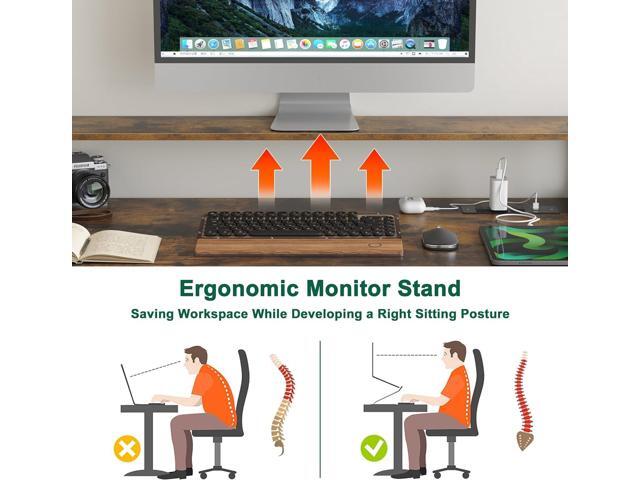 L Shaped Desk with Drawers, 66' Home Office Desk with Power Outlet and Led Strip, Reversible Computer Desk with Storage Shelves & Monitor Stand,...