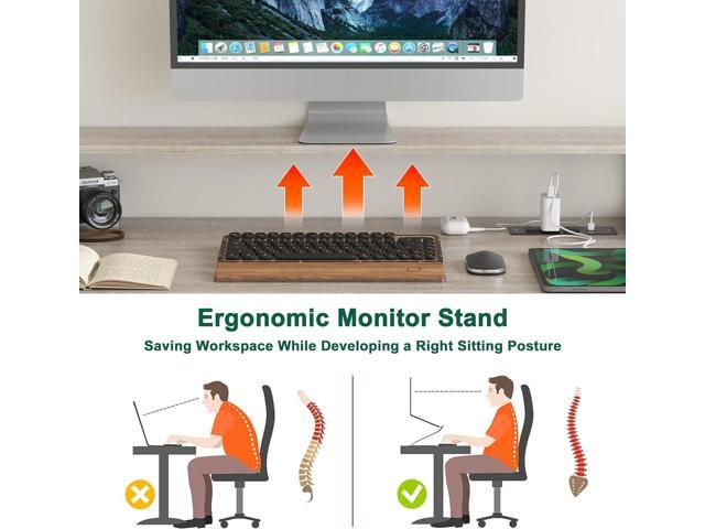 L Shaped Desk with Drawers, 66' Home Office Desk with Power Outlet and Led Strip, Computer Desk with Storage Shelves & Monitor Stand, Large Corner...
