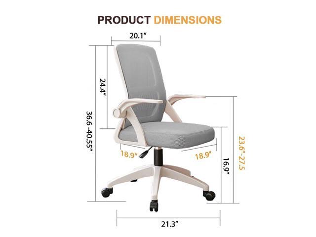 Home Office Chair Ergonomic Breathable Mesh Chair High Back with Adjustable Height Swivel with Flip-Up Arms and Lumbar Support