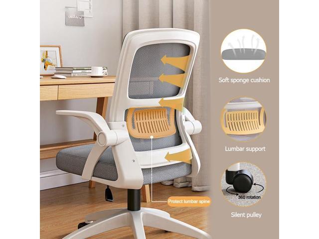 Home Office Chair Ergonomic Breathable Mesh Chair High Back with Adjustable Height Swivel with Flip-Up Arms and Lumbar Support