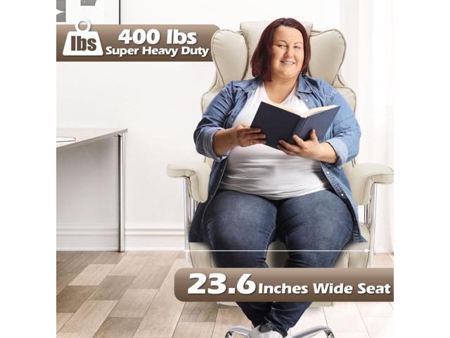 Big and Tall Office Chair with Foot Rest Comfortable Executive Reclining Office Large Leather Chair with Adjustable High Back Heavy Duty for Heavy...