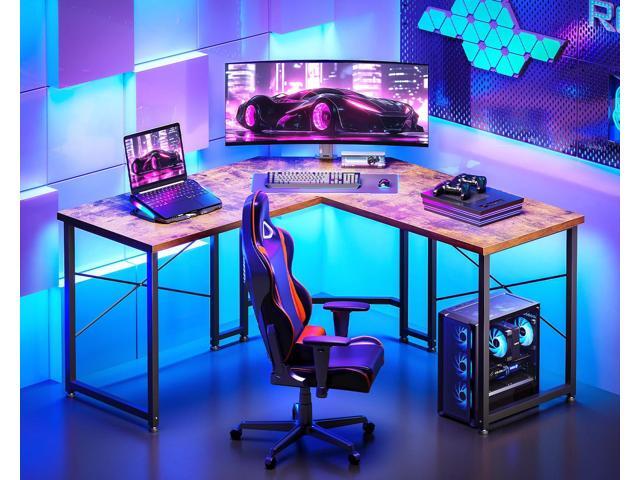 Casaottima 51 Inch L Shaped Gaming Desk, Corner Table Sturdy Workstation for Home Office, Writing, Gaming, Computer Desk for Small Space, Easy...