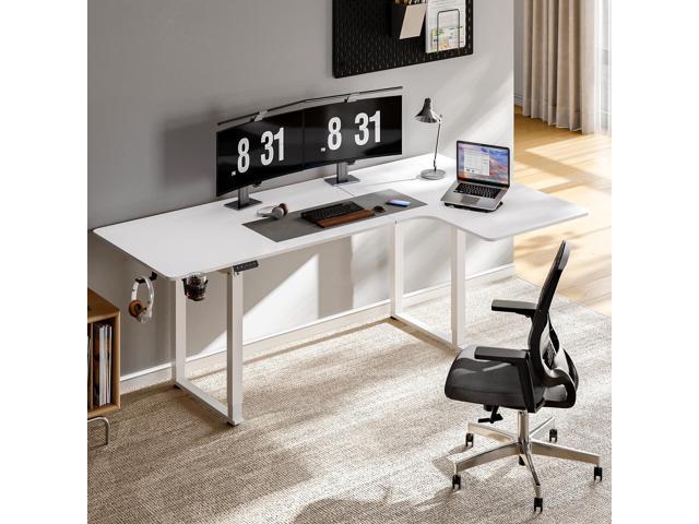 ONBRILL L Shaped Standing Desk, 71x43 Inches Electric L Stand Up Desk with 4 Legs, Dual Motor and Memory Controller, Adjustable Height from 28-46...