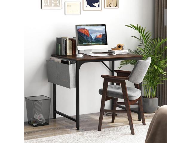 Tangkula 32 Computer Desk with Charging Station, Modern Simple Study Writing Desk with Storage Bag, Headphone Hook, Sturdy Metal Frame, Home Office...