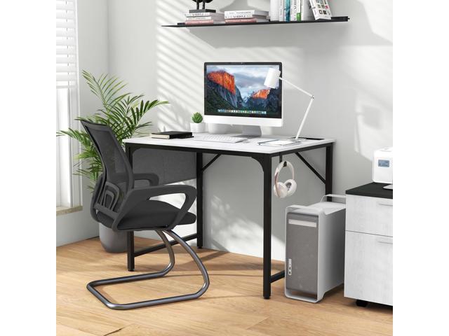 Tangkula 32 Computer Desk with Charging Station, Modern Simple Study Writing Desk with Storage Bag, Headphone Hook, Sturdy Metal Frame, Home Office...