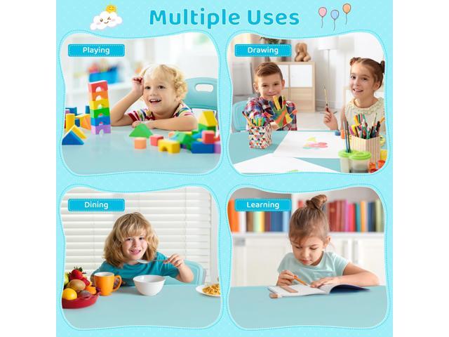 ZENY Kids Table and Chair Set, 3 Piece Activity Table w/Detachable Toy Storage Bins for Children Reading Art Craft, Green