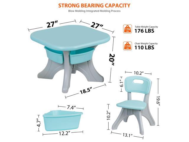 Nova Microdermabrasion Kids Table and 2 Chair Set, 3 in 1 Children Activity Table with Storage for Reading, Train, Art, Crafts